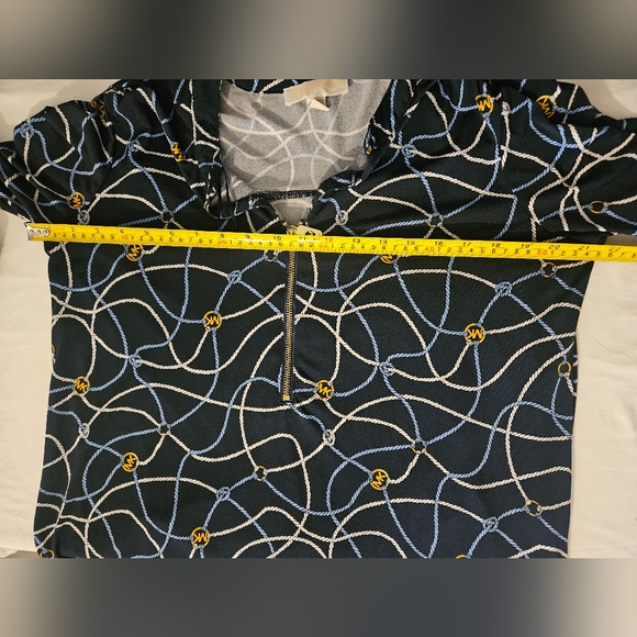 Michael Michael Kors Rope Print Zip Blouse - Size L - Picture 8 of 9
